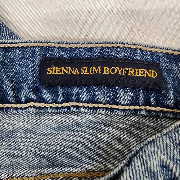 Lucky Brand Women's 12 Distressed Sienna Slim Bootcut Mid-rise Denim Blue Jeans - Picture 7 of 11